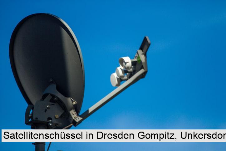 Satellitenschüssel in Dresden Gompitz, Unkersdorf